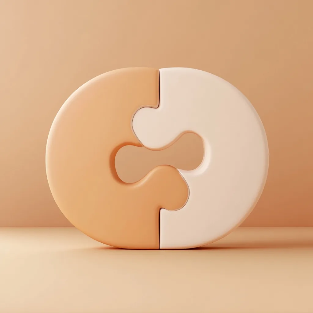 Puzzle pieces connecting illustration